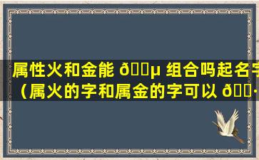 属性火和金能 🌵 组合吗起名字（属火的字和属金的字可以 🕷 搭配一起吗）